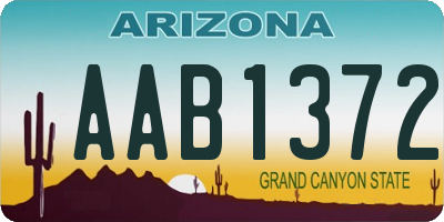 AZ license plate AAB1372