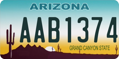 AZ license plate AAB1374