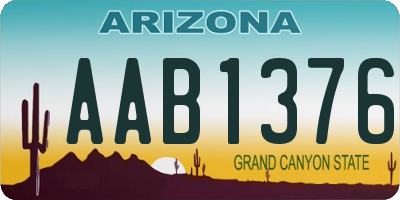 AZ license plate AAB1376