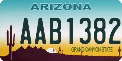 AZ license plate AAB1382