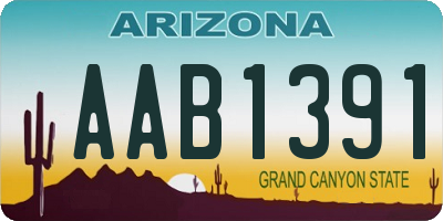 AZ license plate AAB1391