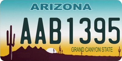 AZ license plate AAB1395