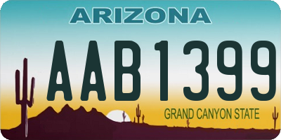 AZ license plate AAB1399