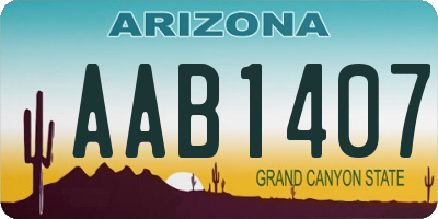 AZ license plate AAB1407