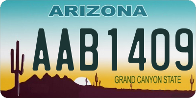 AZ license plate AAB1409