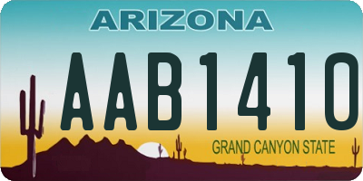 AZ license plate AAB1410