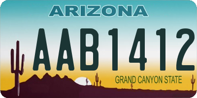 AZ license plate AAB1412