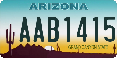 AZ license plate AAB1415