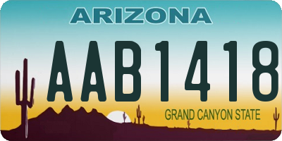 AZ license plate AAB1418