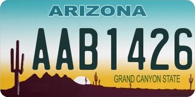 AZ license plate AAB1426