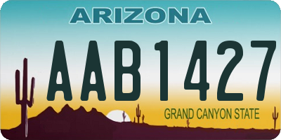 AZ license plate AAB1427