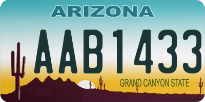 AZ license plate AAB1433