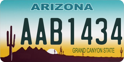 AZ license plate AAB1434