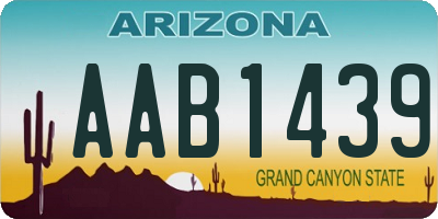 AZ license plate AAB1439