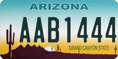 AZ license plate AAB1444