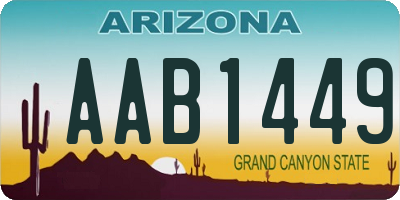 AZ license plate AAB1449
