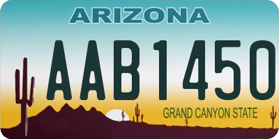 AZ license plate AAB1450