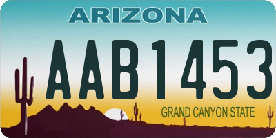 AZ license plate AAB1453
