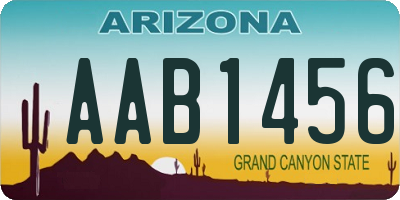 AZ license plate AAB1456