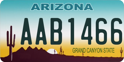 AZ license plate AAB1466