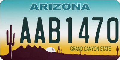 AZ license plate AAB1470