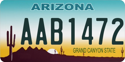 AZ license plate AAB1472