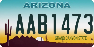 AZ license plate AAB1473