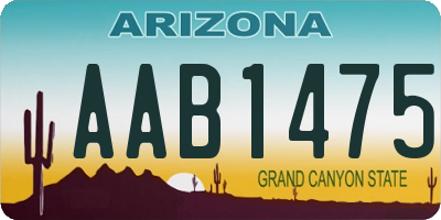 AZ license plate AAB1475