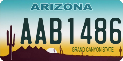 AZ license plate AAB1486