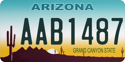AZ license plate AAB1487