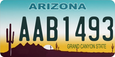 AZ license plate AAB1493
