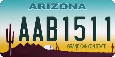 AZ license plate AAB1511