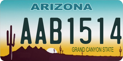 AZ license plate AAB1514