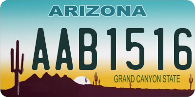 AZ license plate AAB1516