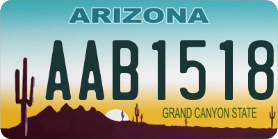 AZ license plate AAB1518