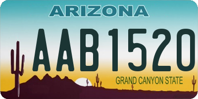 AZ license plate AAB1520