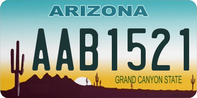 AZ license plate AAB1521