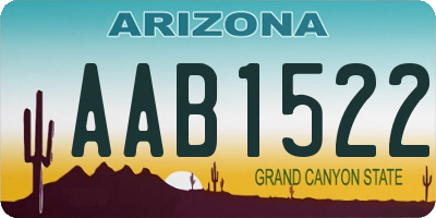 AZ license plate AAB1522