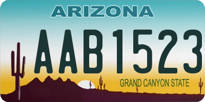 AZ license plate AAB1523