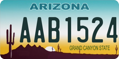 AZ license plate AAB1524