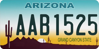 AZ license plate AAB1525