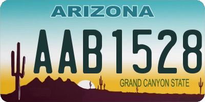 AZ license plate AAB1528