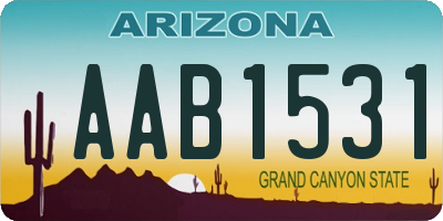 AZ license plate AAB1531