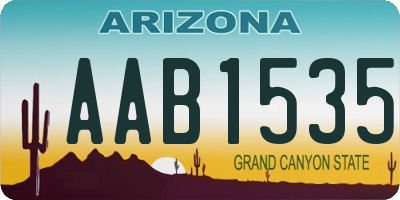 AZ license plate AAB1535
