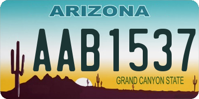 AZ license plate AAB1537
