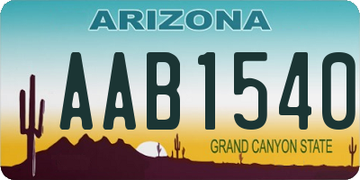 AZ license plate AAB1540