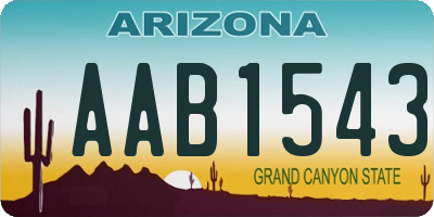 AZ license plate AAB1543