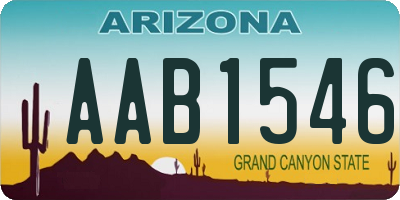 AZ license plate AAB1546