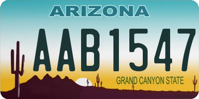 AZ license plate AAB1547