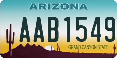 AZ license plate AAB1549